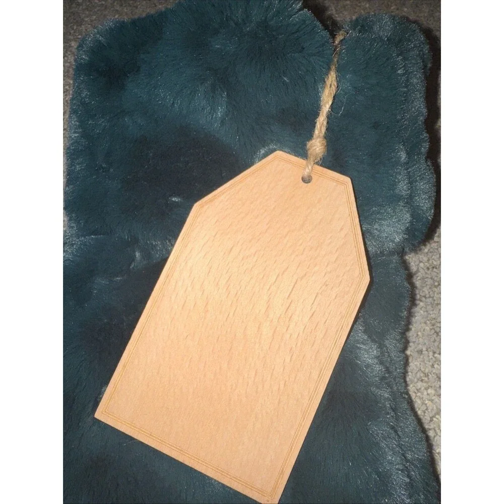 Green Martha Stewart's Christmas Stockings W/ Name Tag Faux Fur Luxury 22” Soft
